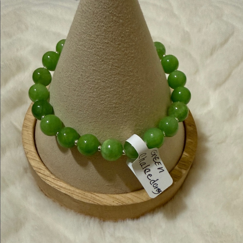 Green Chalcedony Beaded Bracelet